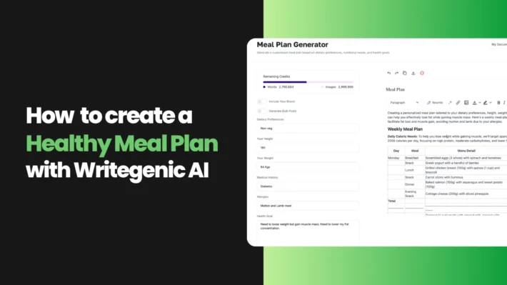 Healthy Meal Plan - Writegenic AI