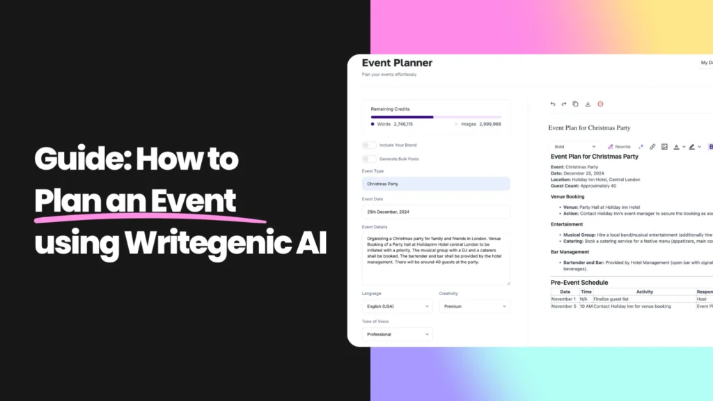 How to Plan an Event - Writegenic AI