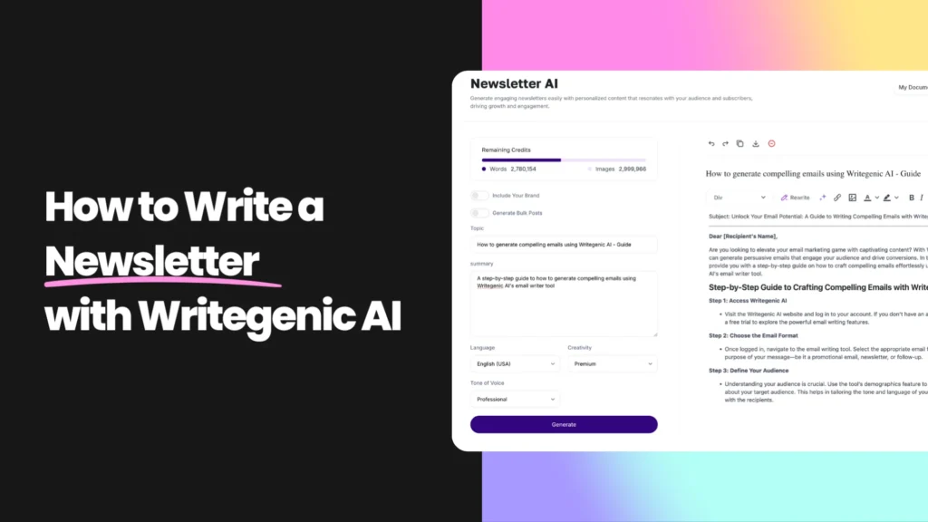 How to write a newsletter - Writegenic AI