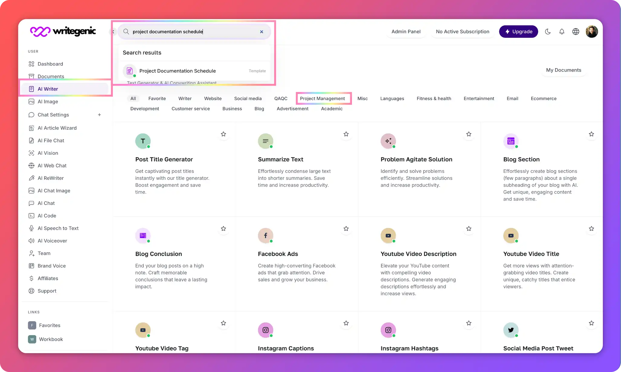 Step 1 Open Project documentation Schedule Template