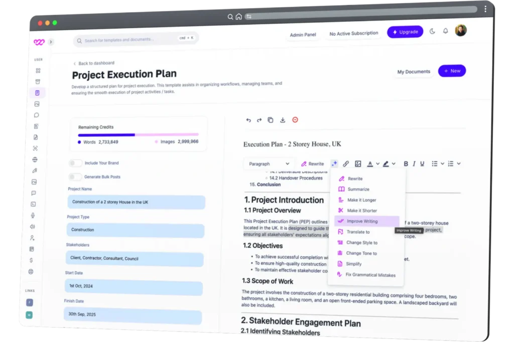 All-in-one AI Platform - Writegenic AI