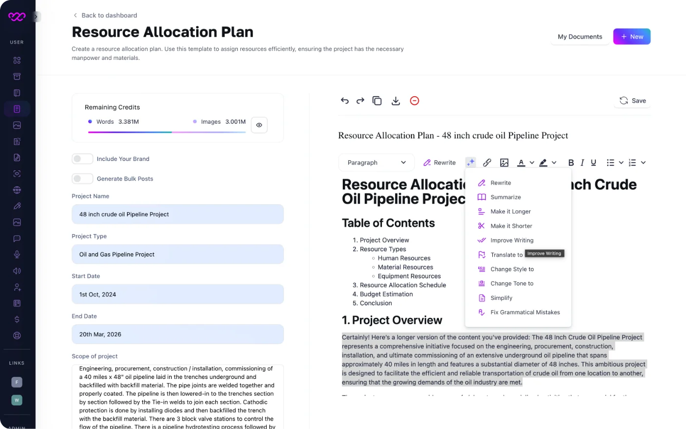 Resource Allocation Plan Resource Allocation Plan
