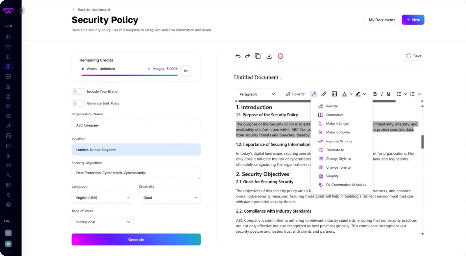 Security Policy Security Policy