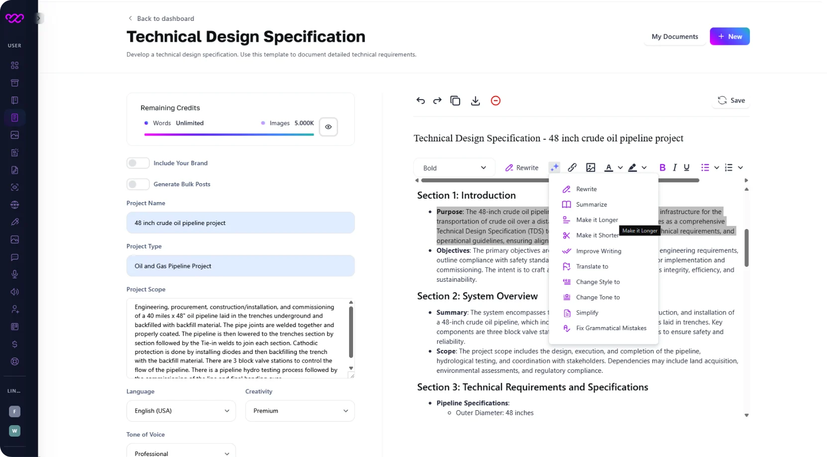 Technical Design Specification Technical Design Specification