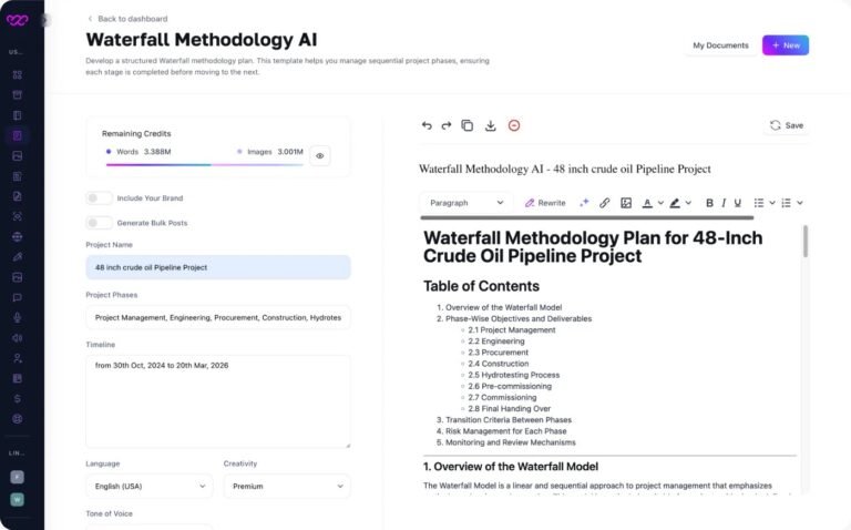 Waterfall Methodology AI – Project Planning Made Simple
