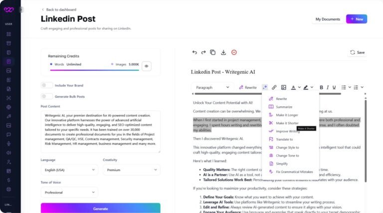 Create LinkedIn Posts In Seconds | AI-Powered Tool