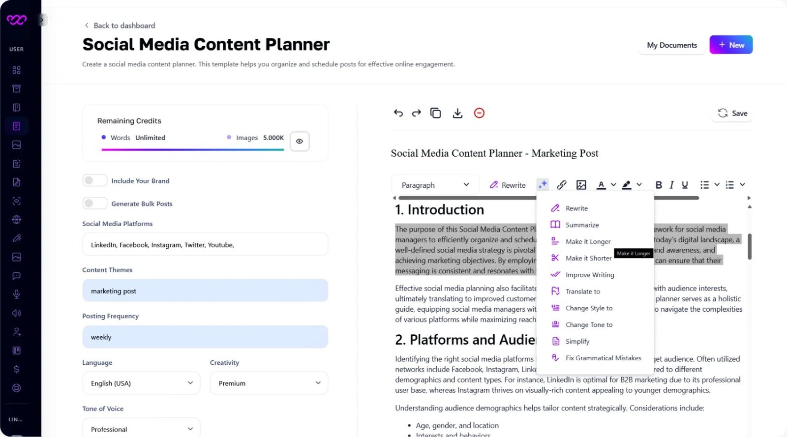 Social Media Content Planner Social Media Content Planner