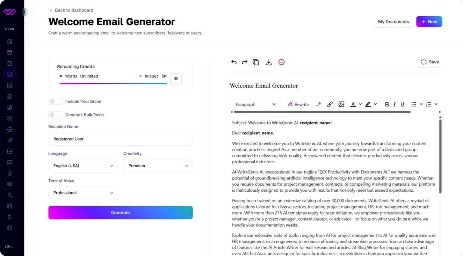 Welcome Email Generator – Create Emails In Seconds