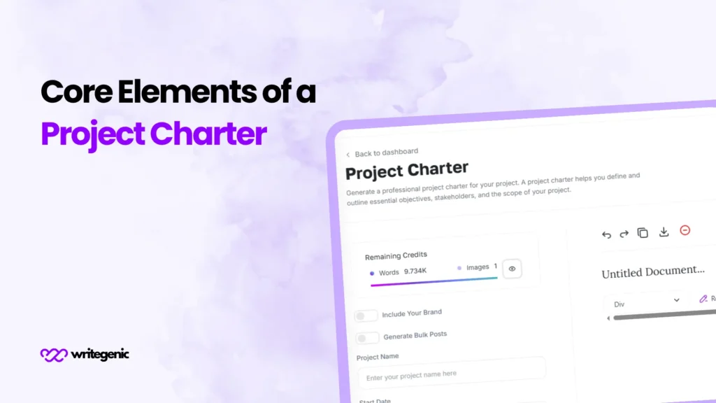 Core Elements of a Project Charter