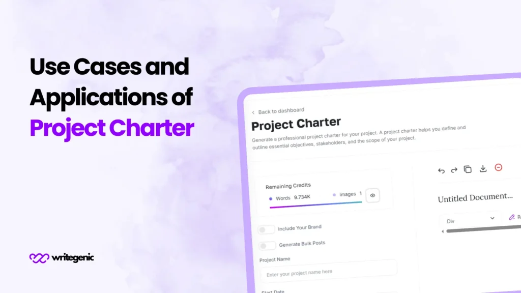 Use Cases and Applications of Project Charter