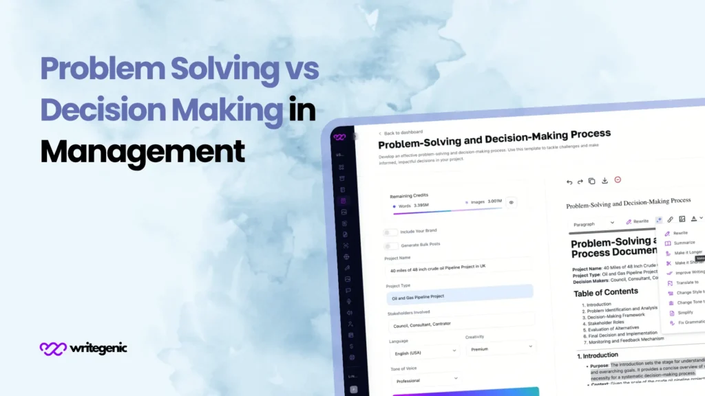 Problem Solving vs Decision Making in Management