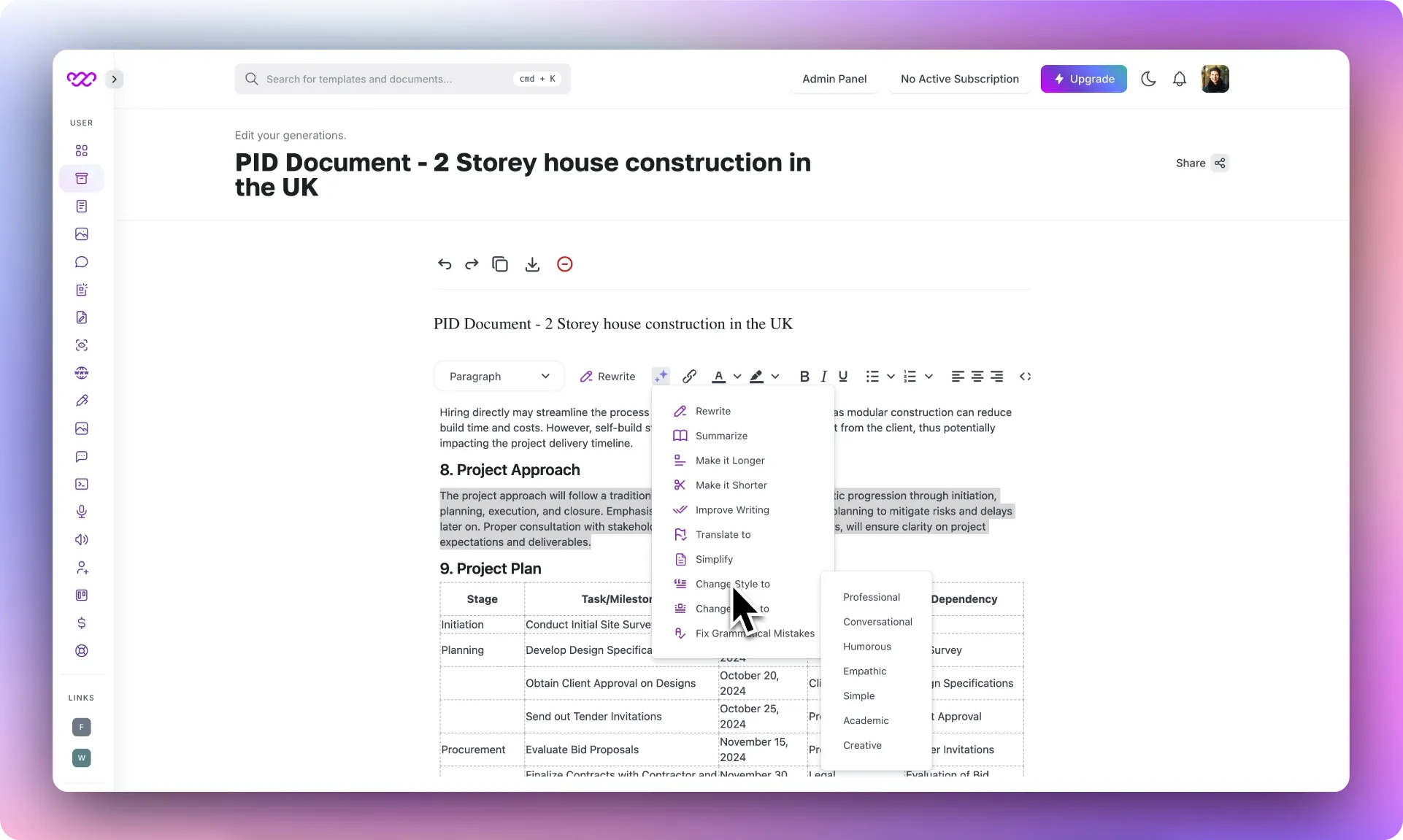 Project Initiation Document: A Guide for Project Managers Project Initiation Document Template - writegenic ai