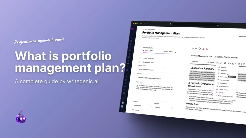 What is portfolio management plan - A complete guide - writegenic AI