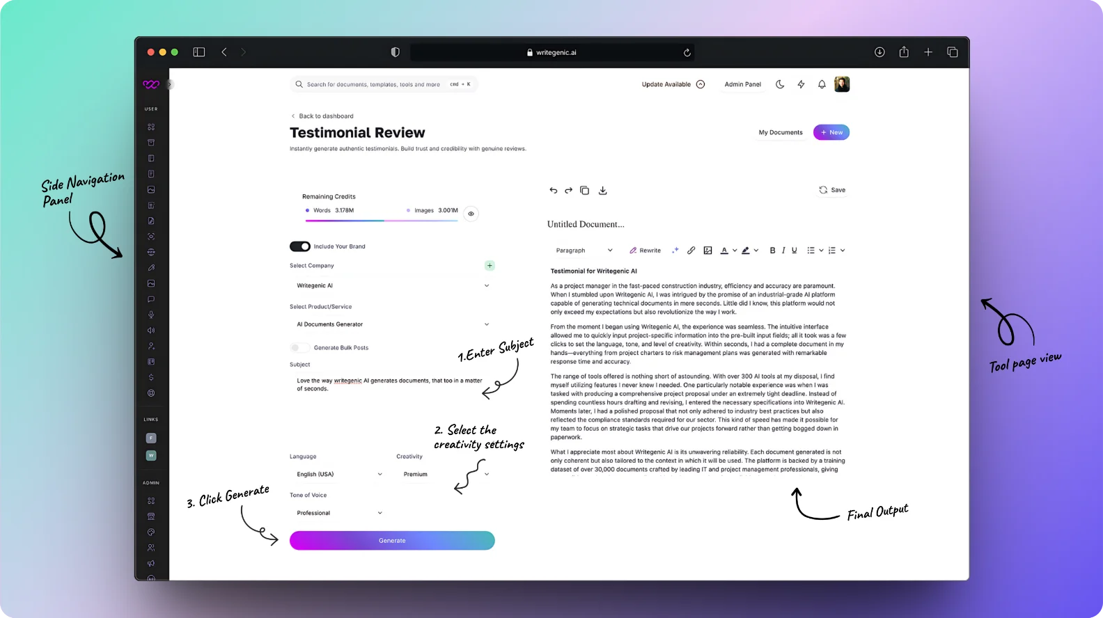 Writing Testimonials That Work: Step-by-Step Guide Writing testimonials made easy with Writegenic AI